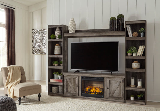 Ashley Wynnlow 4-Piece Entertainment Center with 60" TV Stand and Electric Fireplace - alternate view