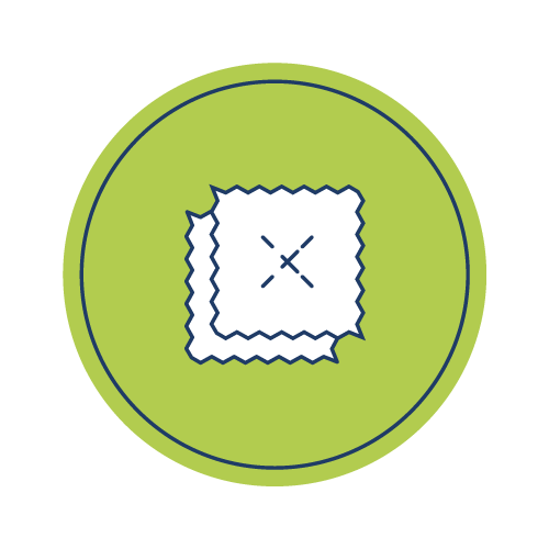 Fabric Swatch icon on a green background