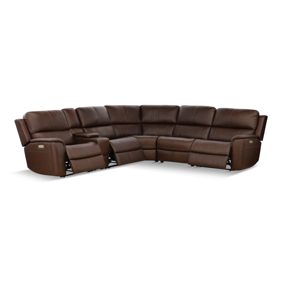 Flexsteel Karson 6-Piece Power Reclining Leather Sectional