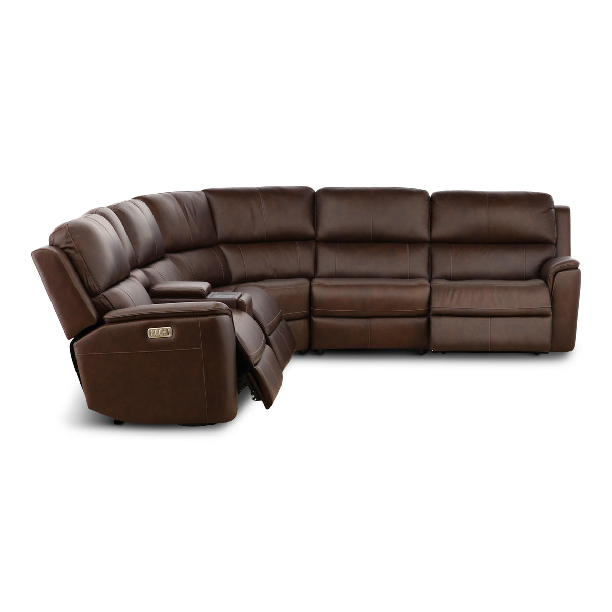 Flexsteel Karson 6-Piece Power Reclining Leather Sectional