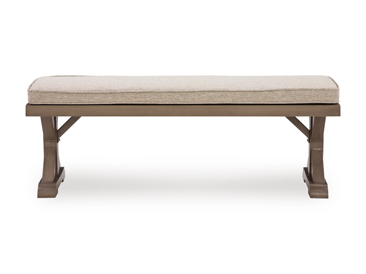 Ashley Revare Beach Outdoor Patio Bench with Cushion