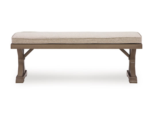 Ashley Revare Beach Outdoor Patio Bench with Cushion