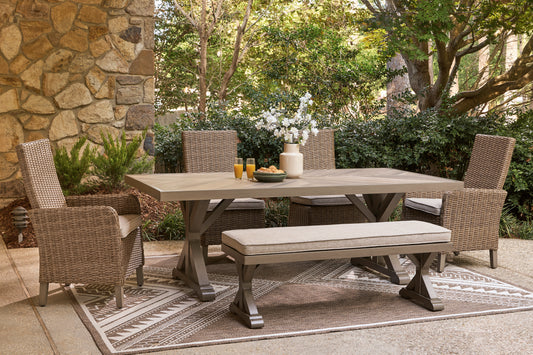 Ashley Revare Beach Outdoor Patio Arm Chair With Cushion (Set of 2) - alternate view