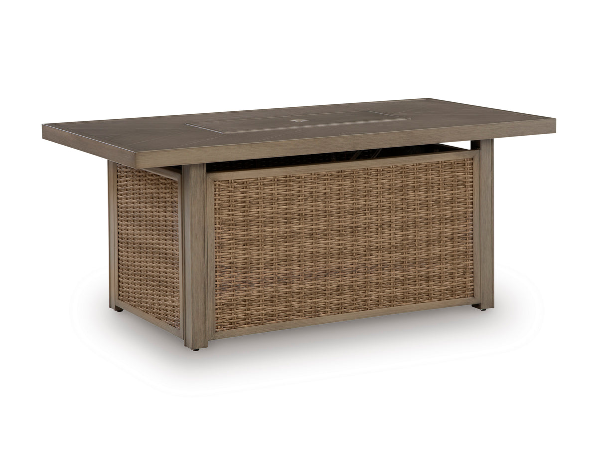 Revare Beach Rectangular Fire Pit Table