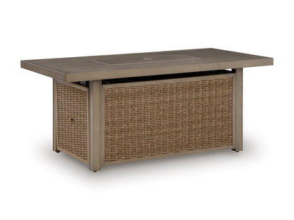 Revare Beach Rectangular Fire Pit Table
