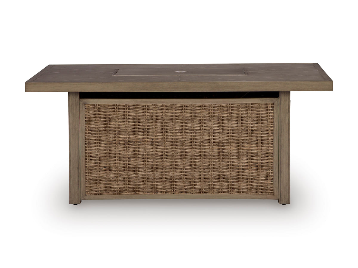 Revare Beach Rectangular Fire Pit Table
