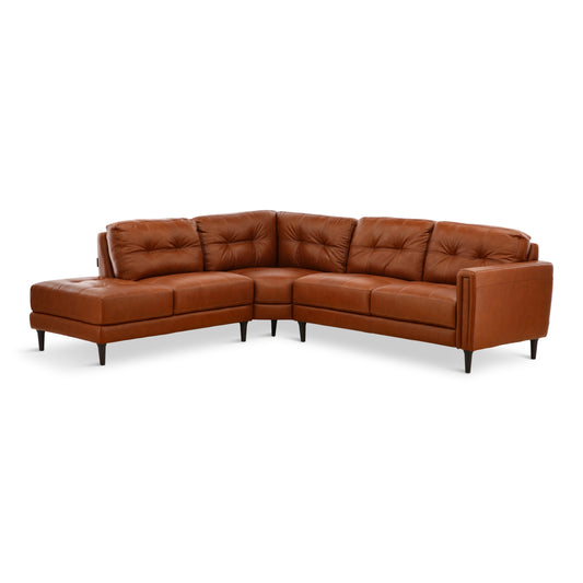Alaric 3-Piece Left-Facing Leather Sectional