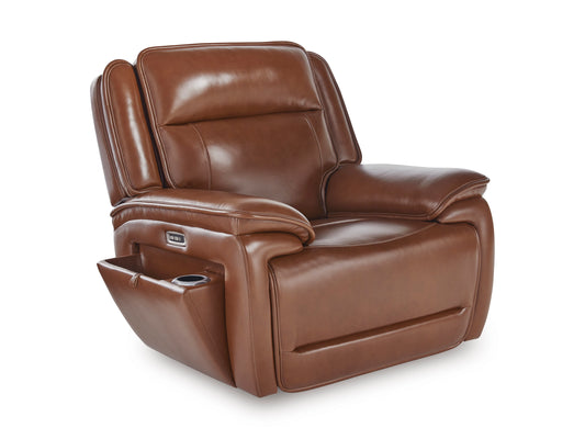 Healy Pier Leather Power Recliner - alternate view