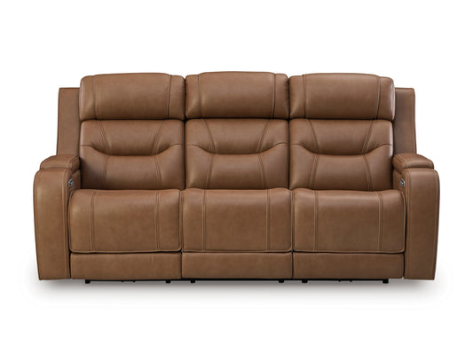 Dreamer Power Reclining Sofa with Audio Seating and Drop-Down Table Caramel - alternate view