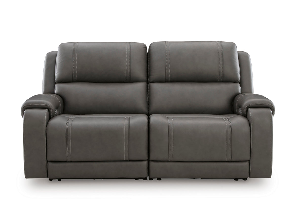Ashley 5Z-Harrenhurst 2-Piece Leather Dual Power Reclining Modular Loveseat