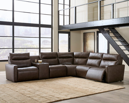 ModZ 6-Piece Power Reclining Sectional with Audio Console
