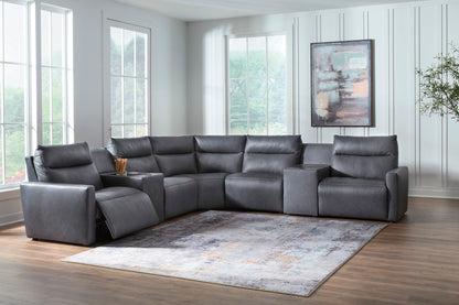 ModZ 7-Piece Power Reclining Sectional with Audio Consoles