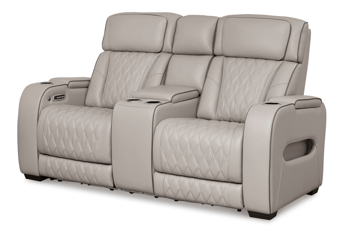 Boyington Power Reclining Console Loveseat with Adjustable Headrest