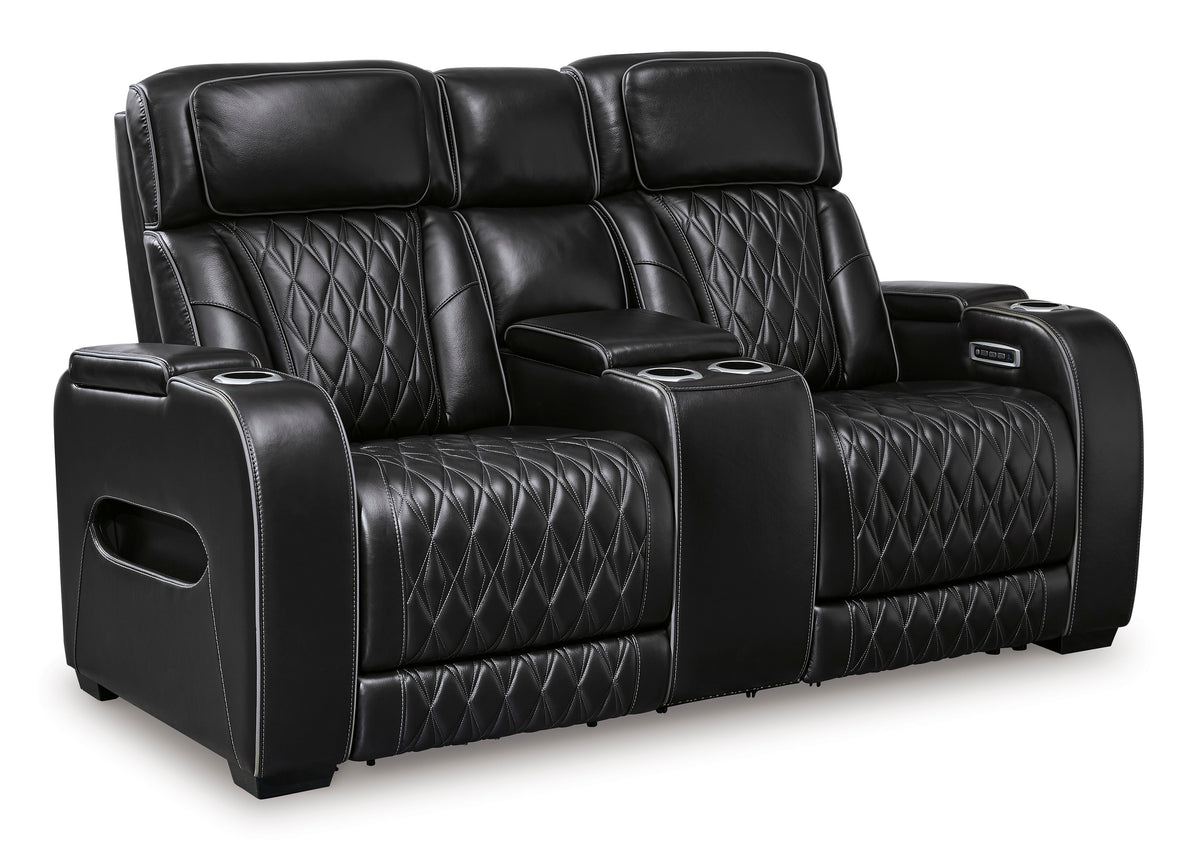 Boyington Power Reclining Console Loveseat with Adjustable Headrest