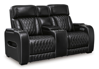 Boyington Power Reclining Console Loveseat with Adjustable Headrest