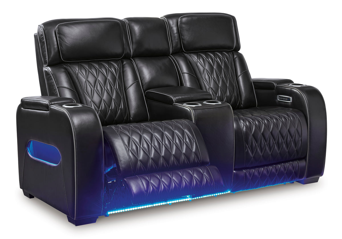 Boyington Power Reclining Console Loveseat with Adjustable Headrest