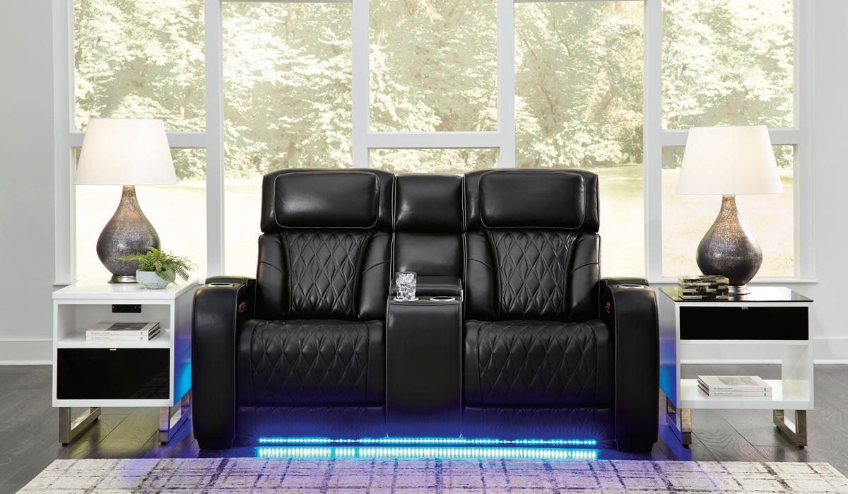Boyington Power Reclining Console Loveseat with Adjustable Headrest
