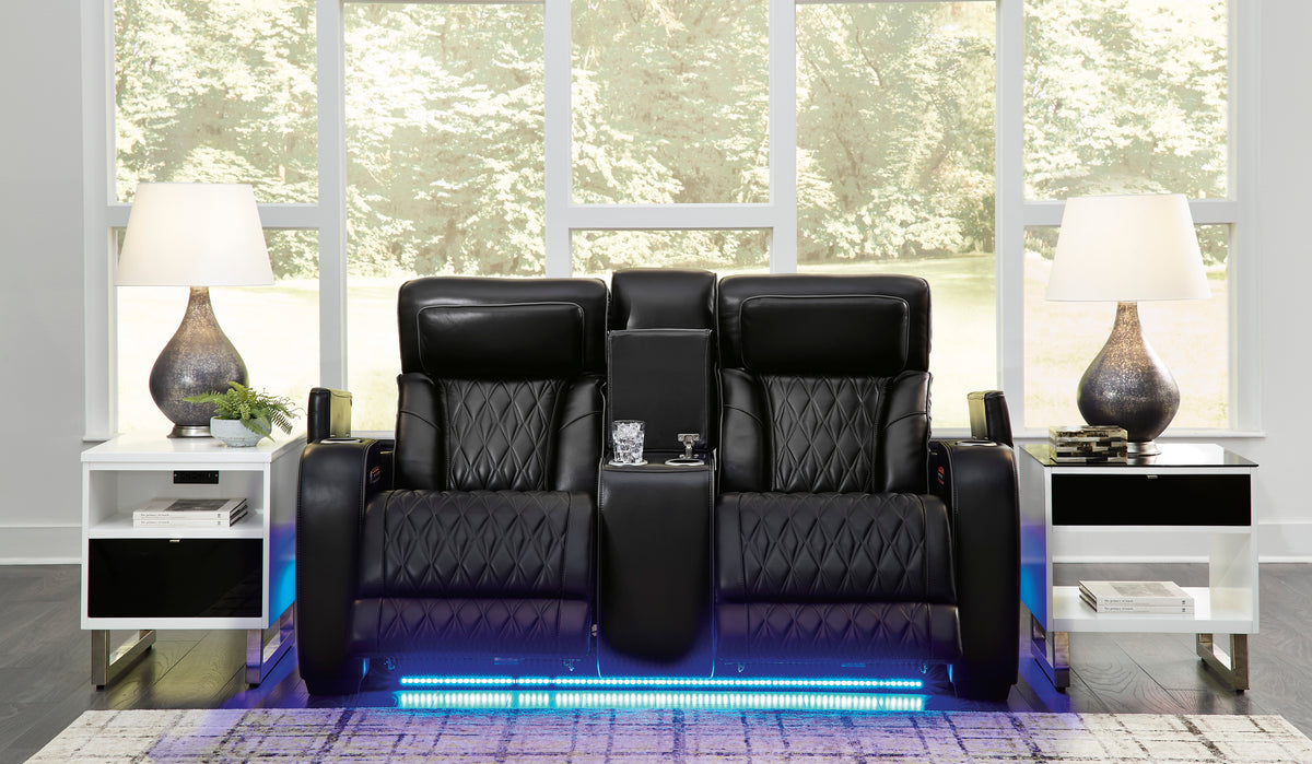 Boyington Power Reclining Console Loveseat with Adjustable Headrest