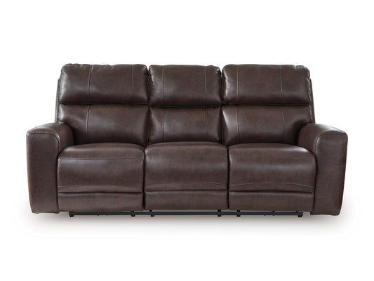Beadel Leather Power Reclining Sofa with Drop Down Table - alternate view