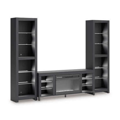 Cayberry 3-Piece Entertainment Center with Electric Fireplace