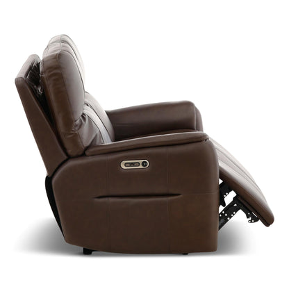 Flexsteel Walker Leather Power Reclining Loveseat