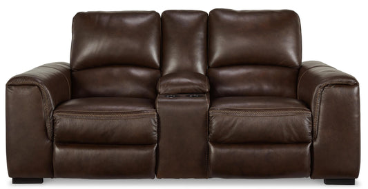 Alessandro Power Reclining Console Loveseat Walnut