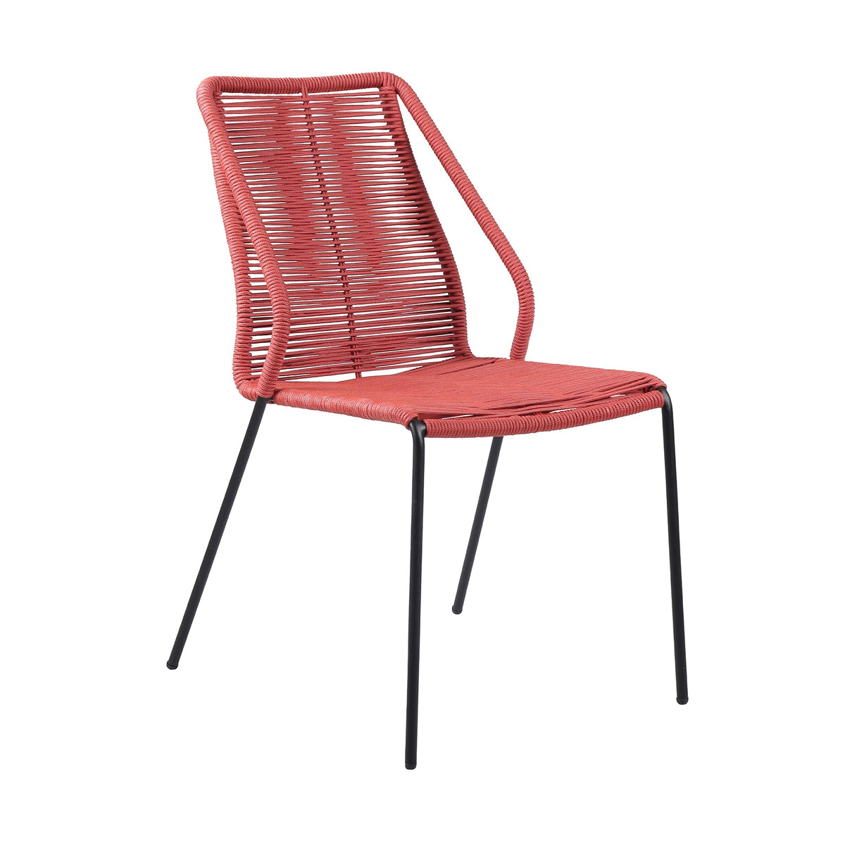 Clip Indoor Outdoor Stackable Steel Dining Chair with Rope