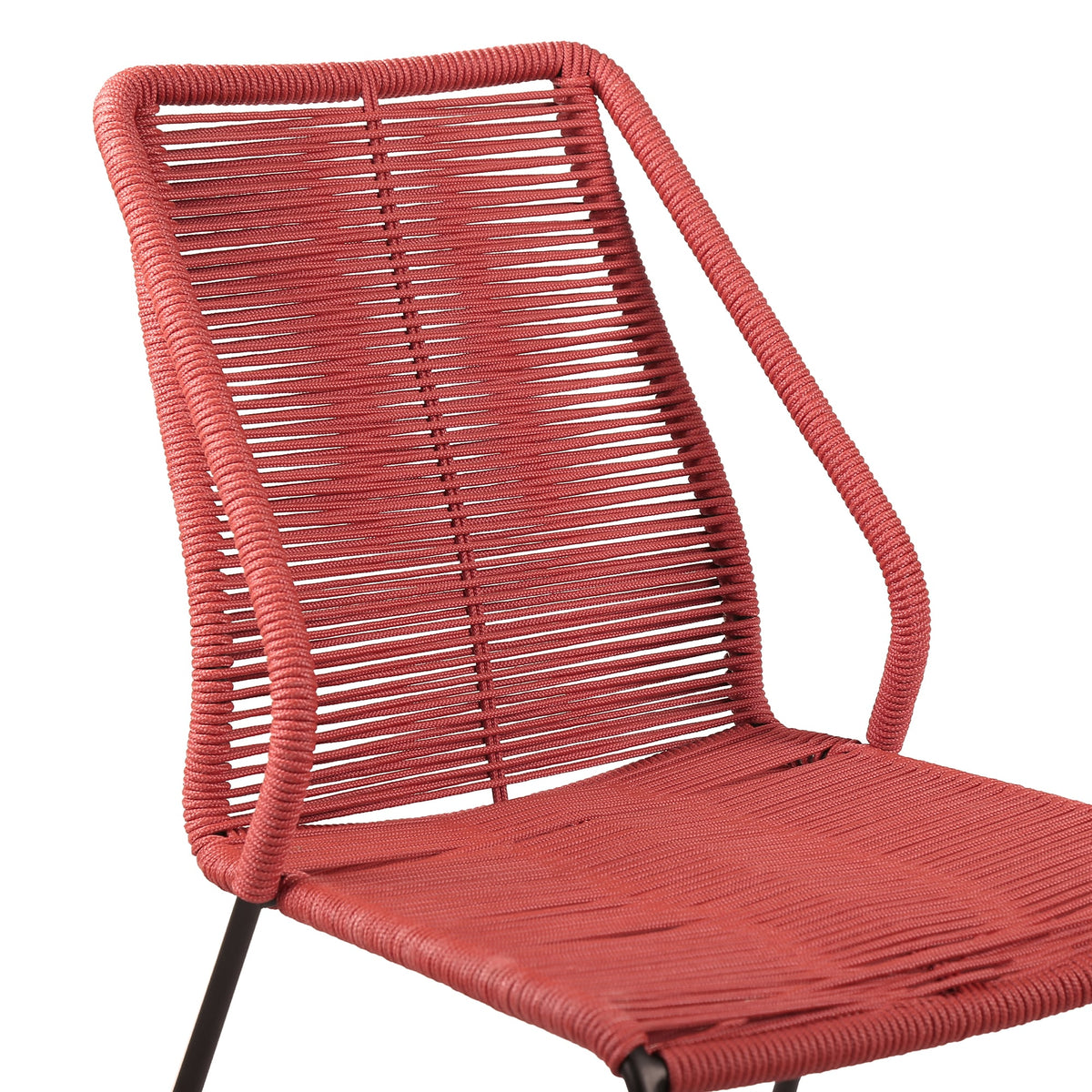 Clip Indoor Outdoor Stackable Steel Dining Chair with Rope