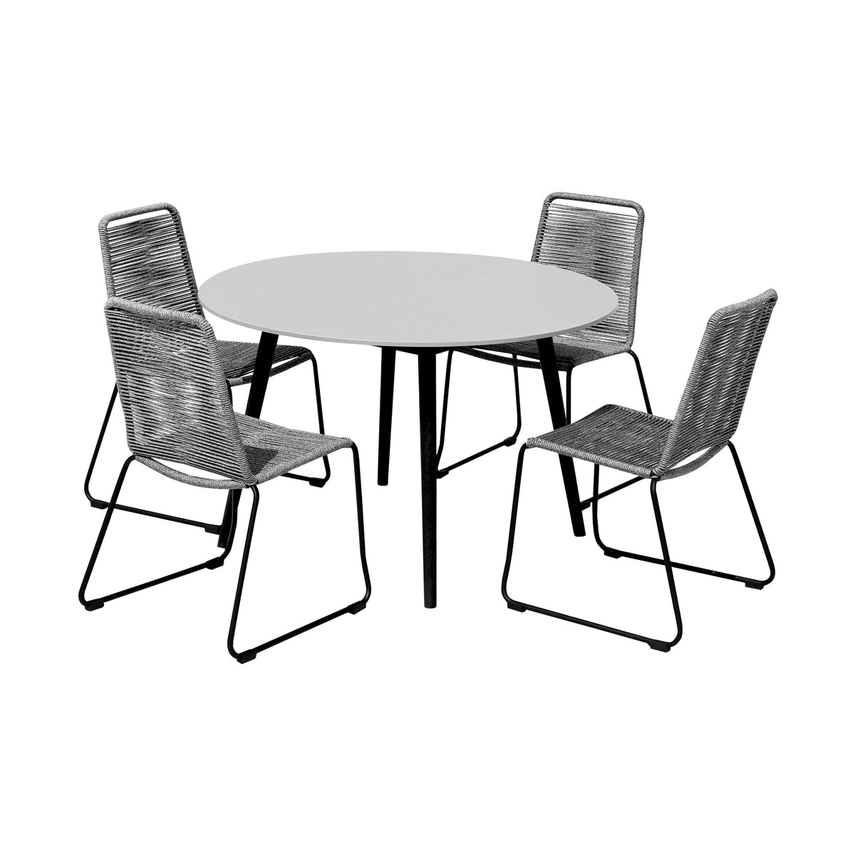Sydney and Shasta 5-Piece Patio Outdoor Dining Set Gray