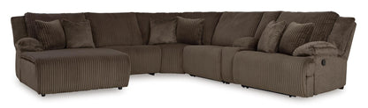 Top Tier Left-Facing 6-Piece Reclining Sectional with Chaise Chocolate