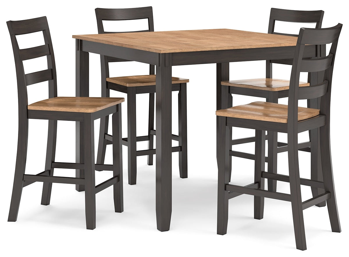 Gesthaven 5-Piece Counter Height Dining Set Brown