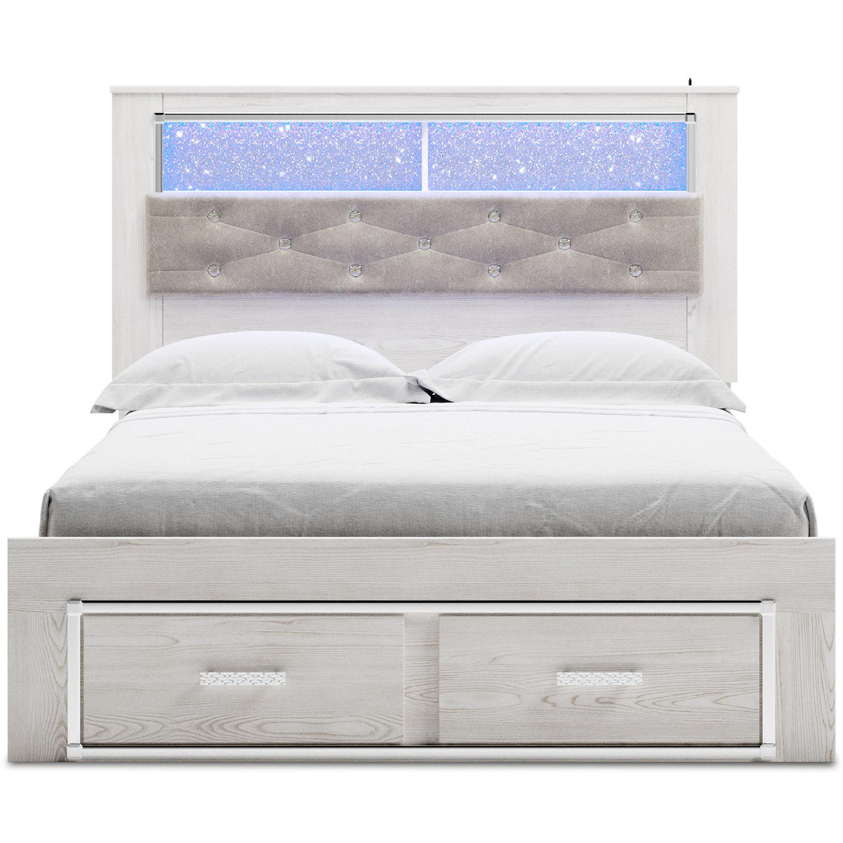 Ashley Altyra King Upholstered Bookcase Bed with Storage