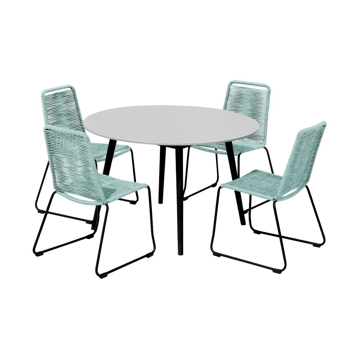 Sydney and Shasta 5-Piece Patio Outdoor Dining Set Wasabi