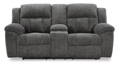 Frohn Reclining Console Loveseat Graphite