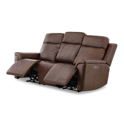Flexsteel Adrian Leather Power Sofa with Drop Down Table