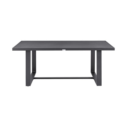 Argiope Outdoor Patio 5-Piece Dining Table Set in Aluminum with Gray Cushions