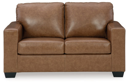 Bolsena Leather Loveseat Caramel