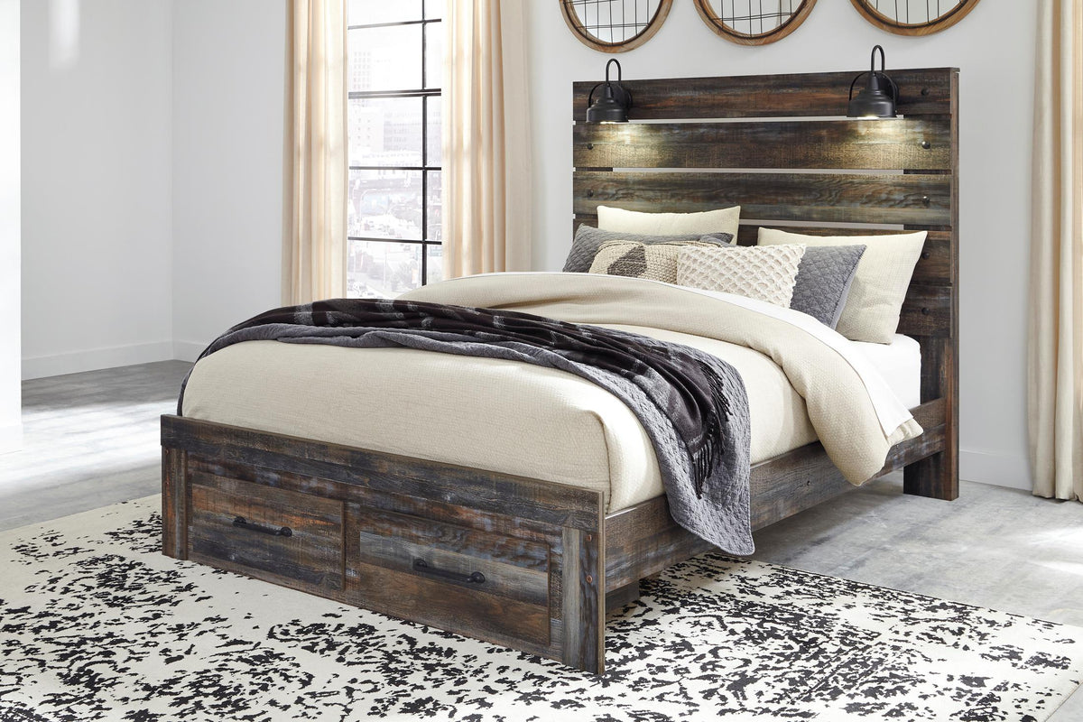 Drystan King Panel Storage Bed with 2 Drawers