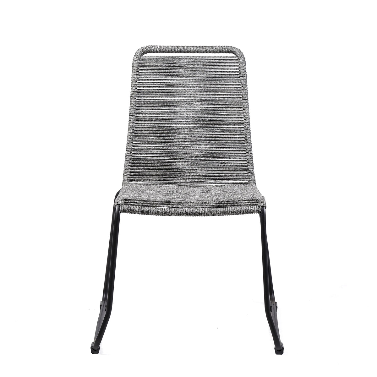 Shasta Outdoor Metal and Rope Stackable Dining Chair (Set of 2)