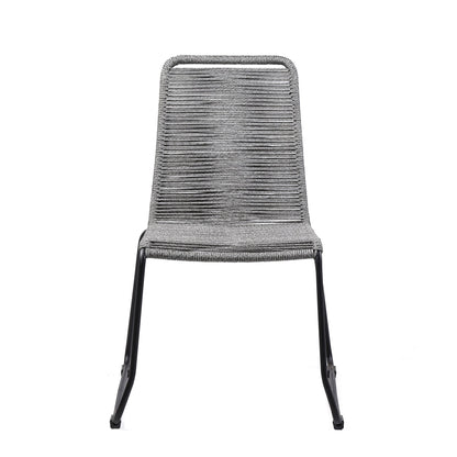 Shasta Outdoor Metal and Rope Stackable Dining Chair (Set of 2)