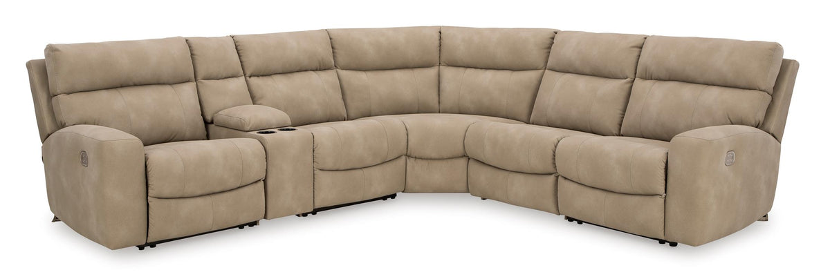 Next-Gen DuraPella 6-Piece Power Reclining Console Sectional Sand
