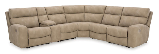 Next-Gen DuraPella 6-Piece Power Reclining Console Sectional Sand