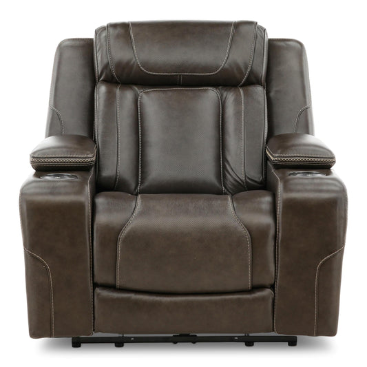 Denver Leather Power Recliner Charcoal
