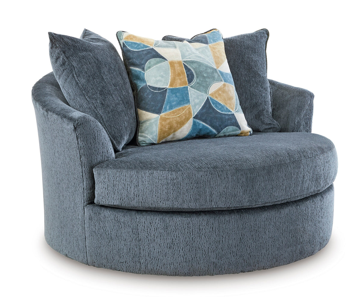 Maxon Place Oversized Swivel Accent Chair Navy