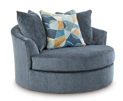Maxon Place Oversized Swivel Accent Chair Navy