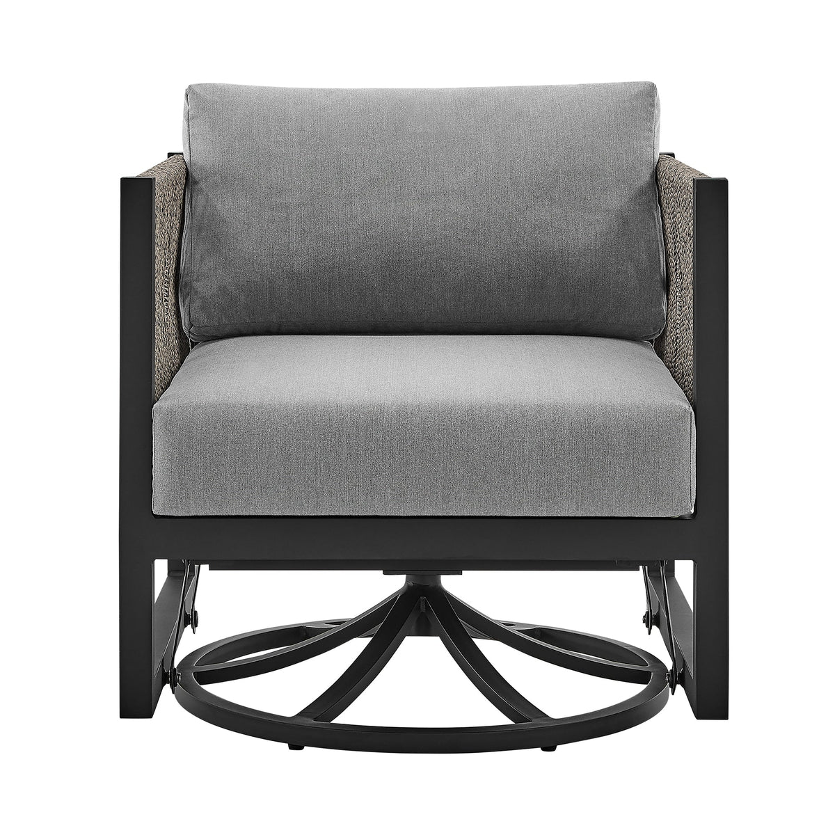 Cuffay Outdoor Patio Swivel Glider Lounge Chair Gray