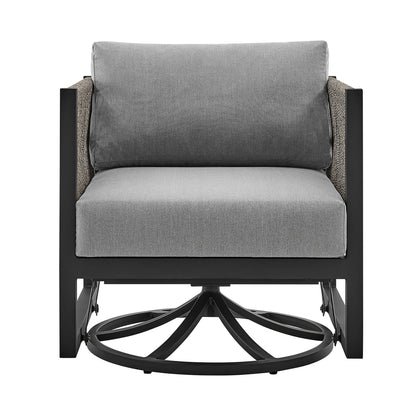 Cuffay Outdoor Patio Swivel Glider Lounge Chair Gray