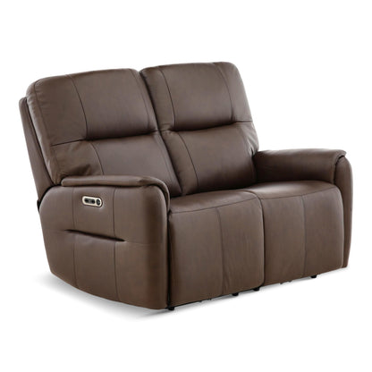 Flexsteel Walker Leather Power Reclining Loveseat