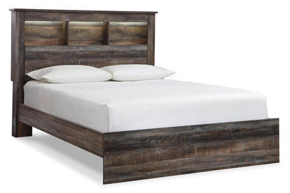 Drystan Queen Bookcase Bed with 2 Storage Drawers and 2 Cubbies