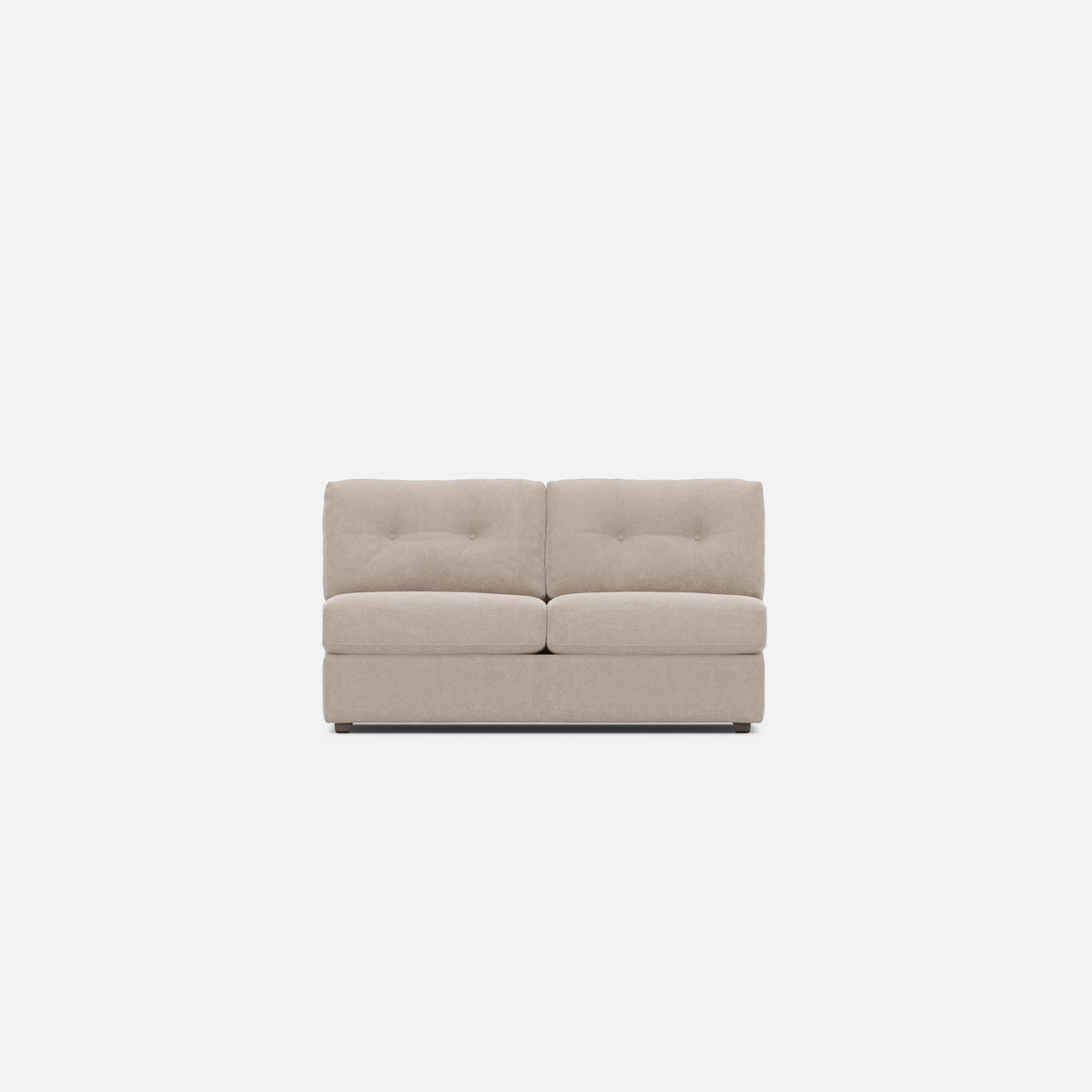 Modular One Armless Full Memory Foam Sleeper Sofa Stone